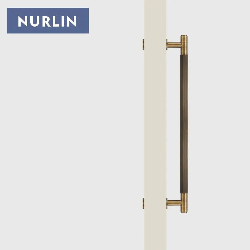 Nurlin Brass Door Double Sided Linear Striped Pull