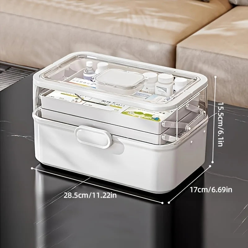 3-Tier Medicine Organizer - Medicine Cabinet Leather Handle