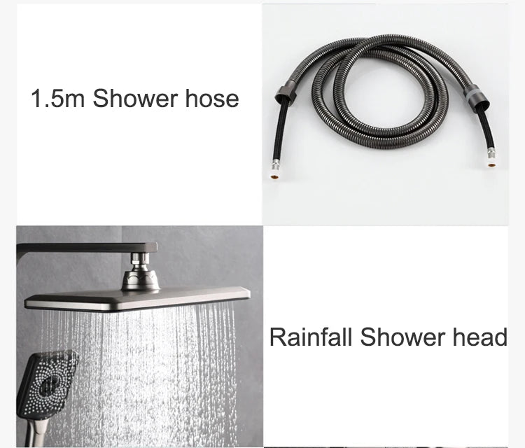 Piano Digital Display Thermostatic Bathroom Shower Cold Brass