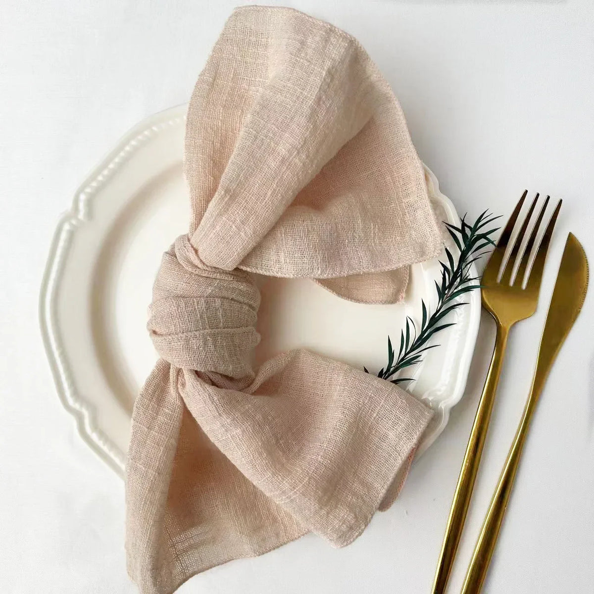 50pcs Handmade Gauze Napkins 30x30cm Cotton Cloth Napkins
