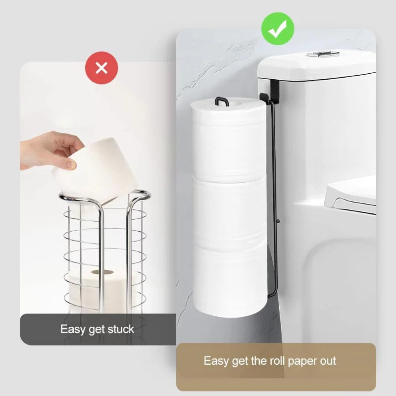 Bathroom Toilet Paper Holder Storage Extra Rolls Over
