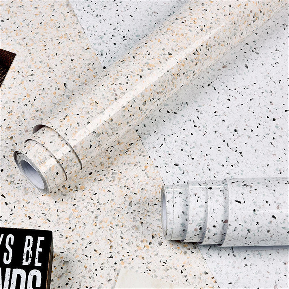 Renovation Marble Gravel Wallpapers Self-Adhesive Vinyl Bathroom