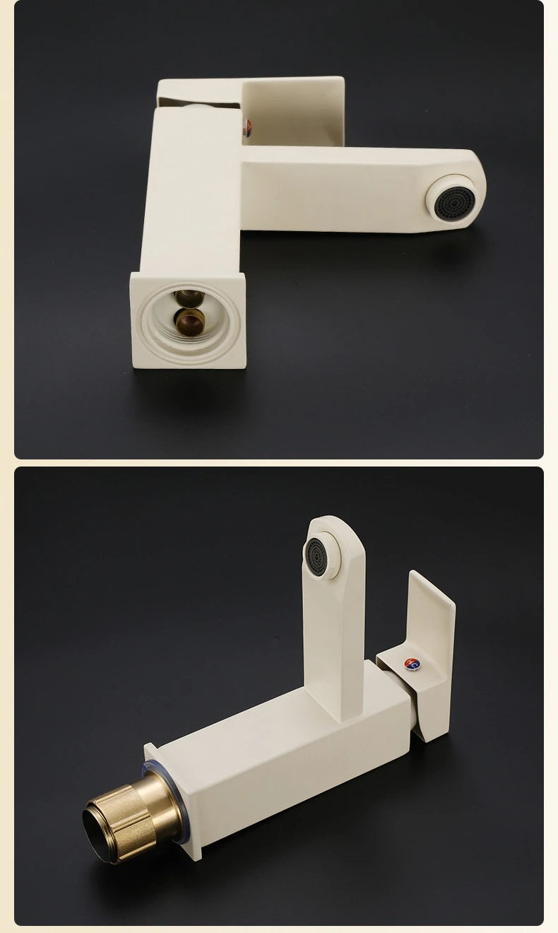 Milk White Handle Deck Mounted Basin Sink Faucet