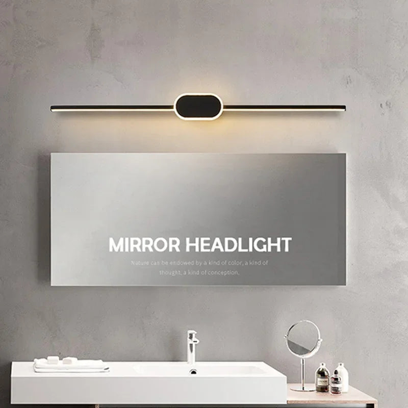 Modern Luxury Bathroom Wall Lamp Black White Aluminum