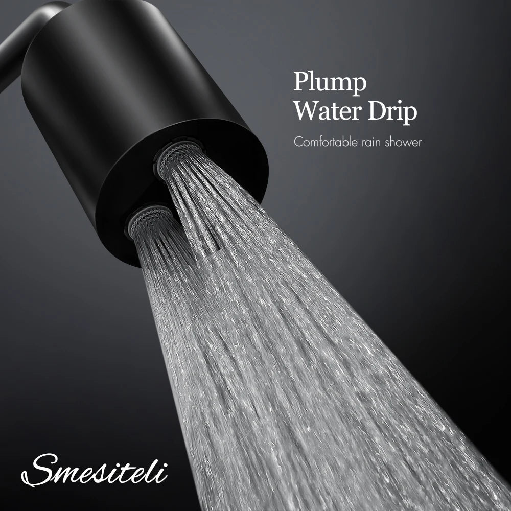 Bathroom Faucet Dial Way Brushed Gold Thermostat Shower