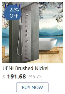 Jieni Inch Brushed Gold Rainfall Shower Faucet Sets