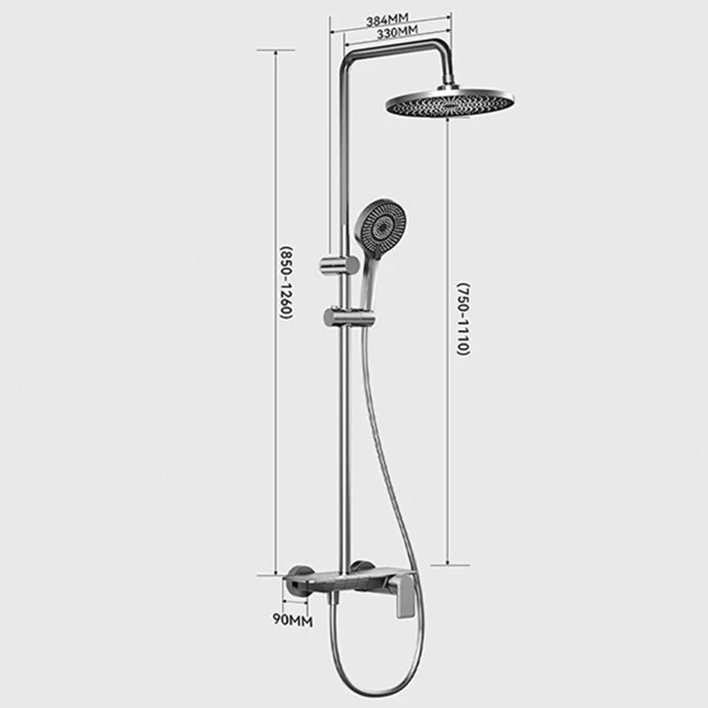 Bathroom Cold Water Boosting Shower Rainfall Pressure Piano