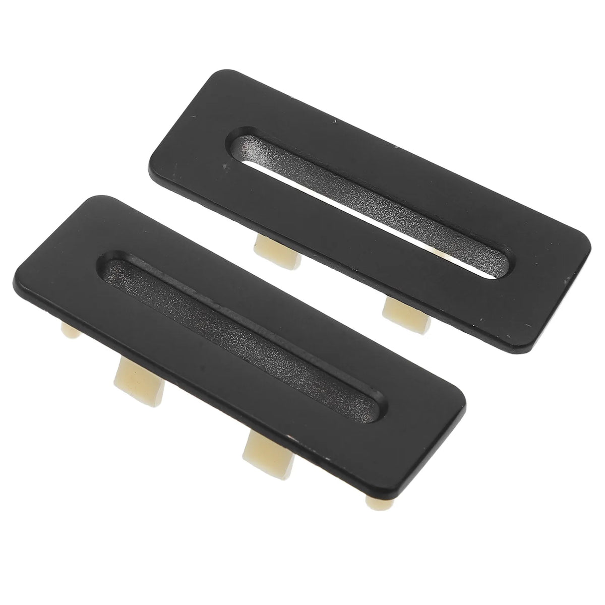 2pcs Sink Overflow Cover Metal Rectangle Black Basin