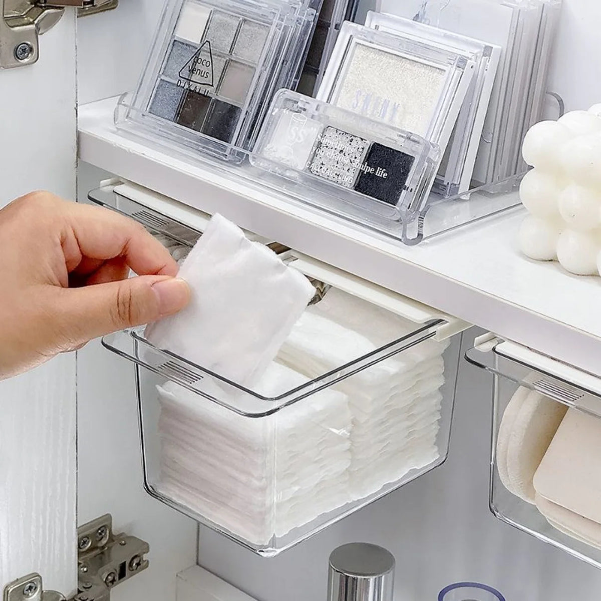Transparent Bathroom Cotton Stick Makeup Cotton Bathroom Pull-Out