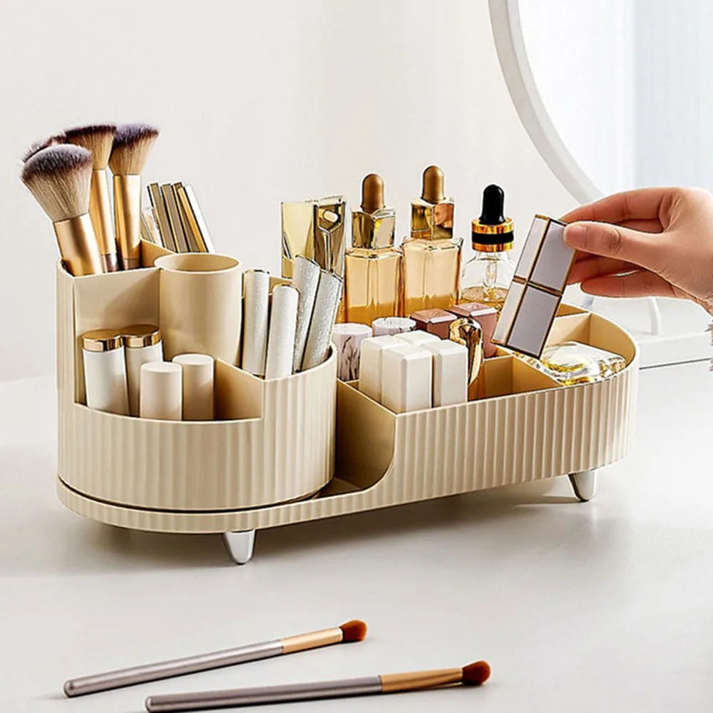 360 Rotatable Makeup Storage Organizer Multi-Grid Divided Holder