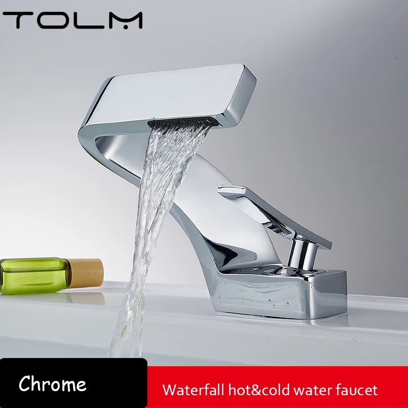 Tolm Basin Faucet Modern Bathroom Mixer Tap Orange