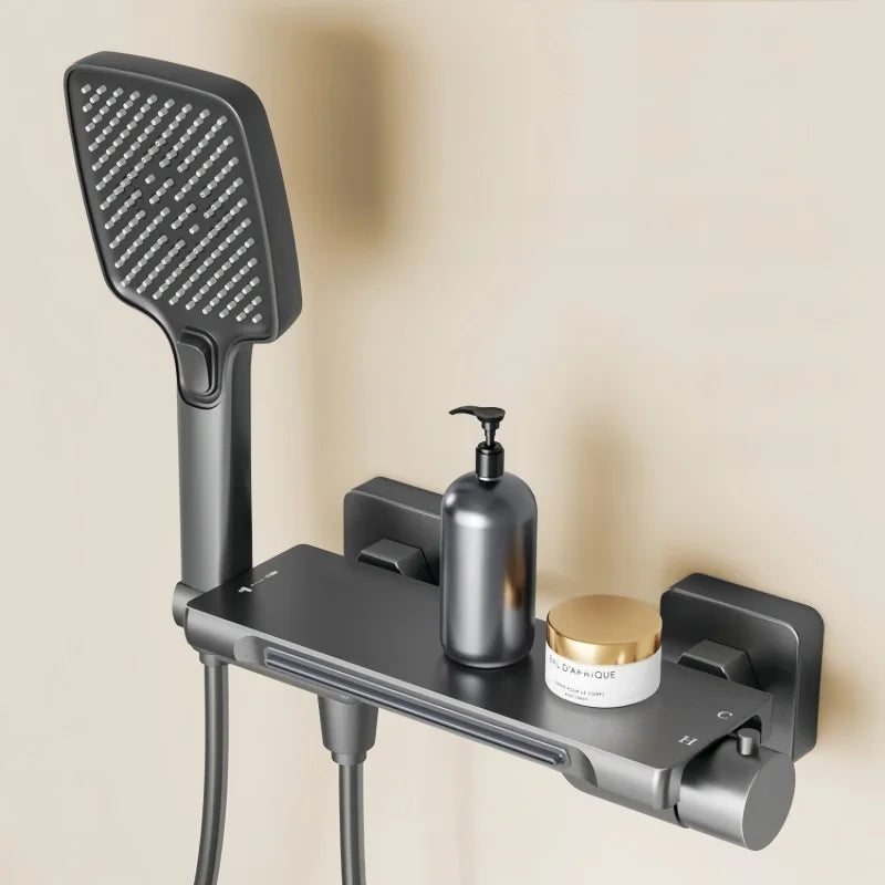 Waterfall Bathtub Faucet Shower Bathroom Wall Mounted Brass