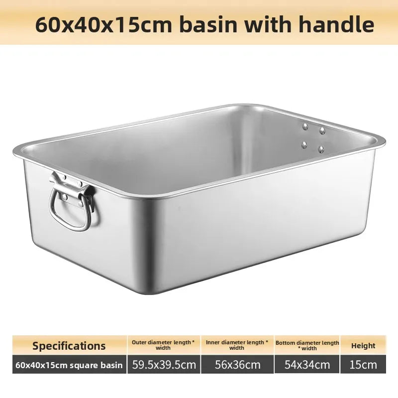 Stainless Steel 304 Deepened Square Basin Rectangular Box