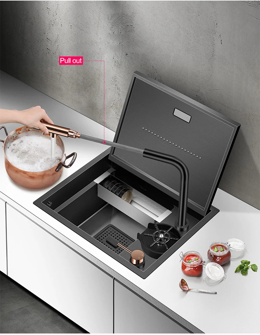 Nanometer Hidden Bar Island Sink 304 Stainless Steel
