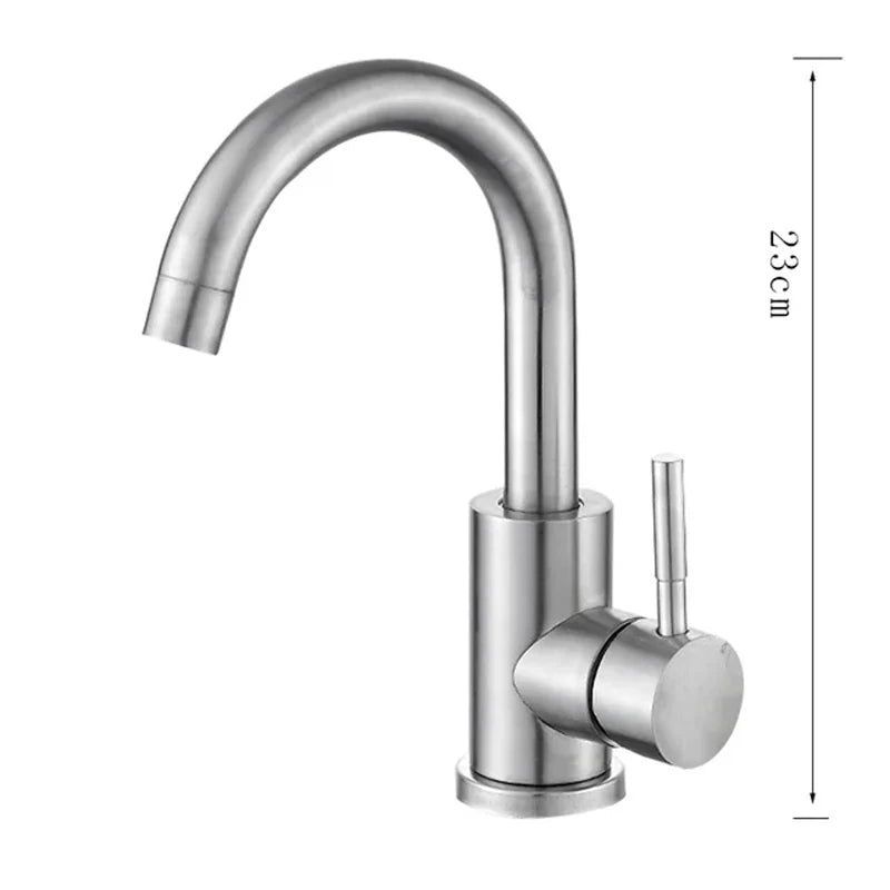 304 Stainless Steel Bathroom Basin Faucet Cold Wash