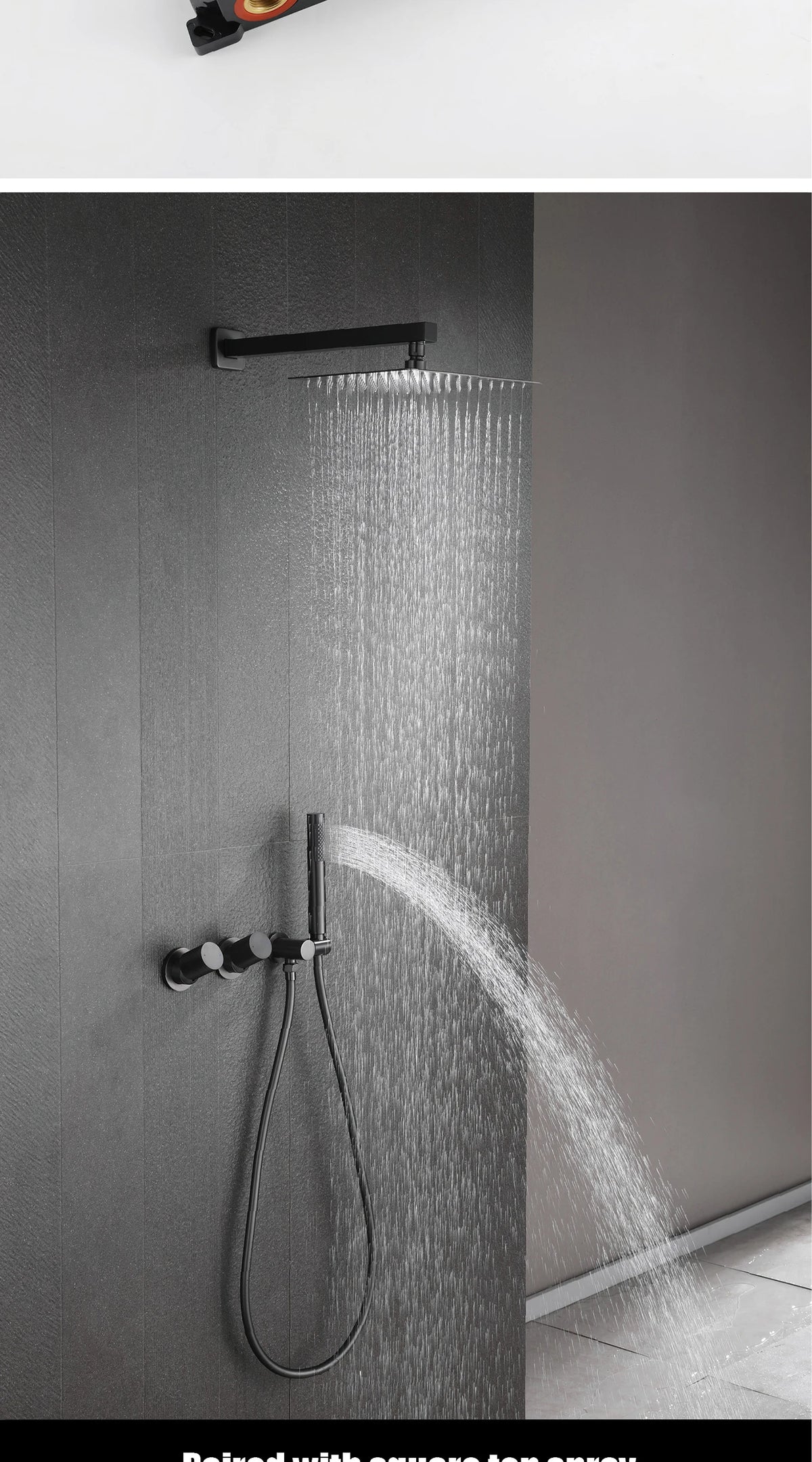 Luxury Gun Gray Brass Wall Mounted Shower System