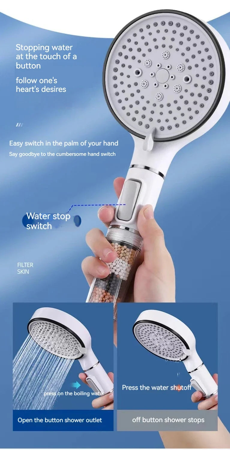 5-Speed Booster Large Panel Strong Water Shower Head
