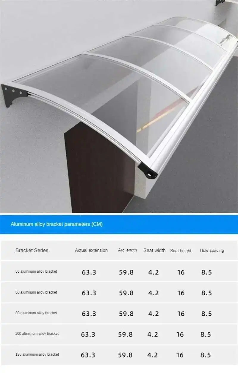 Outdoor Courtyard Rainproof Gazebos Aluminum Alloy Rain Awning