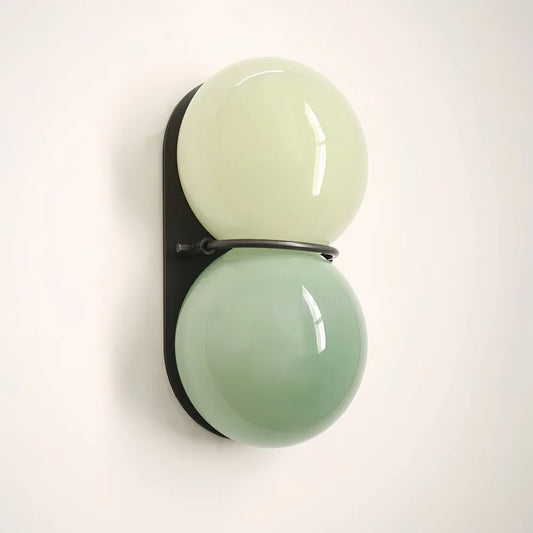 French Cream Mid-Century Green Wall Sconce Vintage Ambient