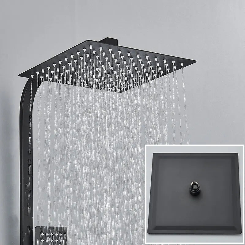 Matte Black Shower Mixer Faucet Wall Mount Bahtroom