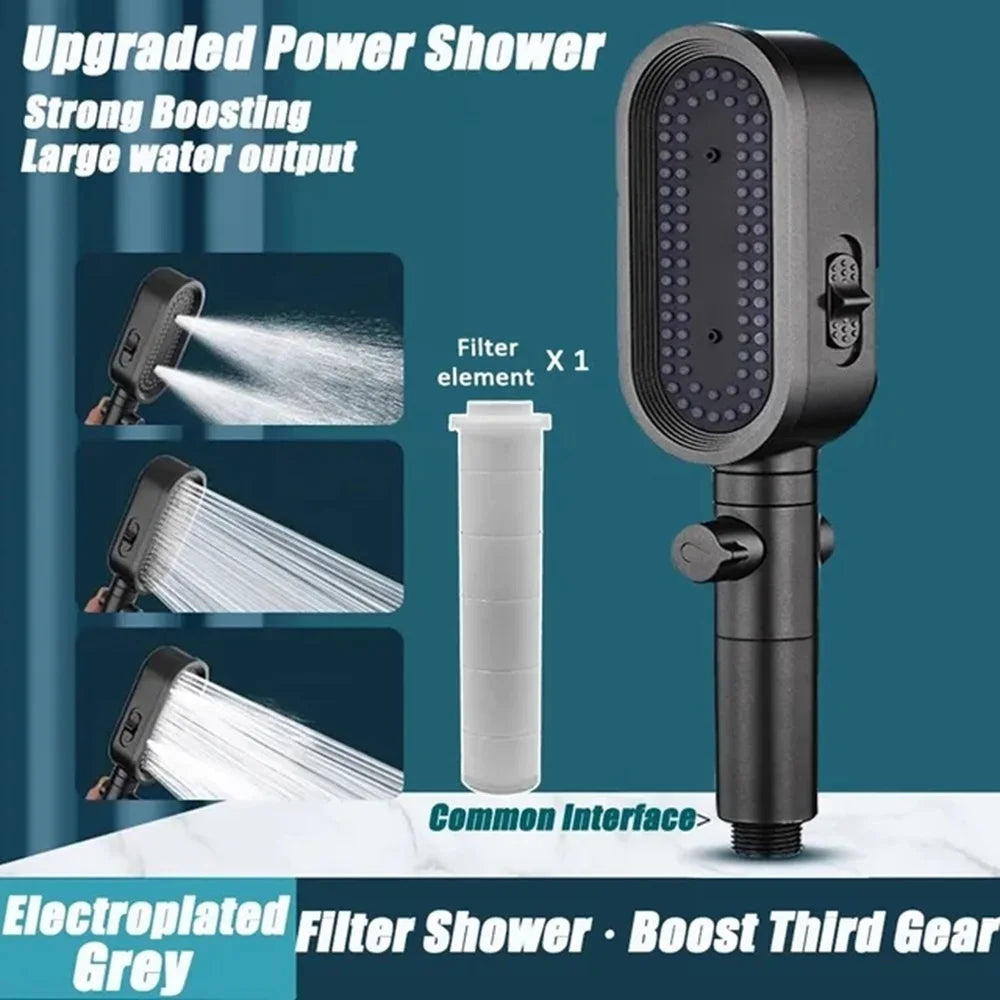 High Pressure Shower Head Modes Adjustable Spray Massage