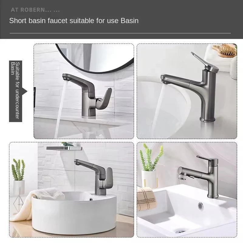 Cold Water Faucet Brass Valve Body Pull-Out Basin