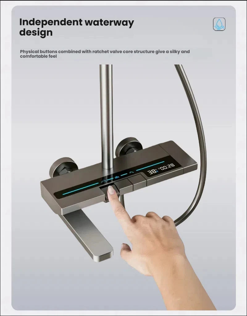 Cold Water Shower Bathroom Piano Keys Digital Display