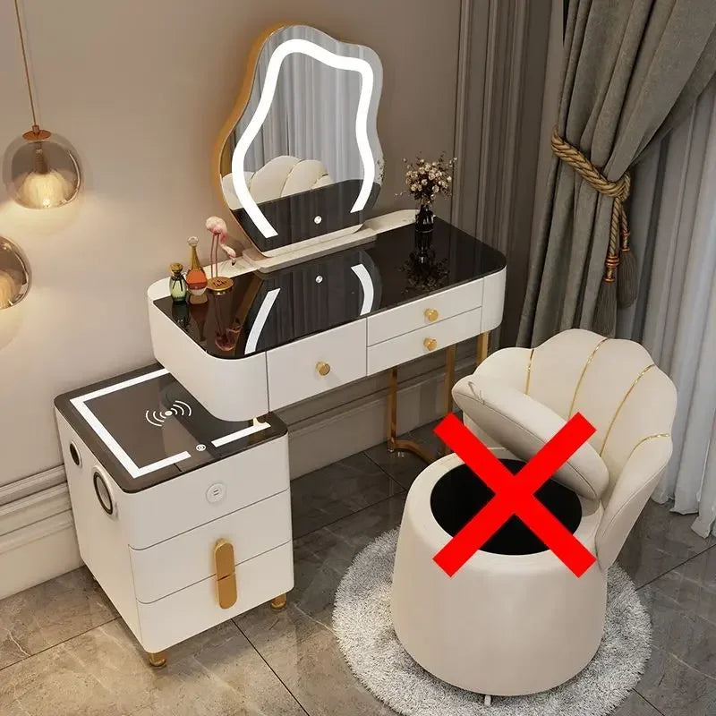 Nordic Glass Luxury Dressing Table Smart Wireless Charging