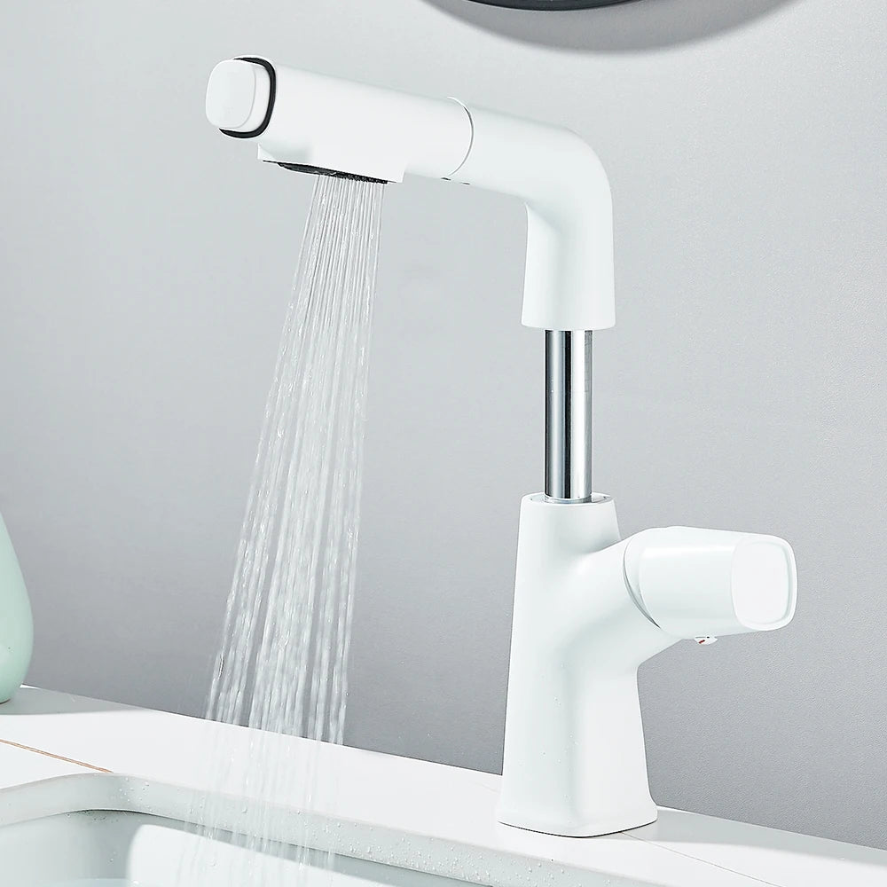 Bathroom Sink Faucet Lift Up Down Stream Sprayer