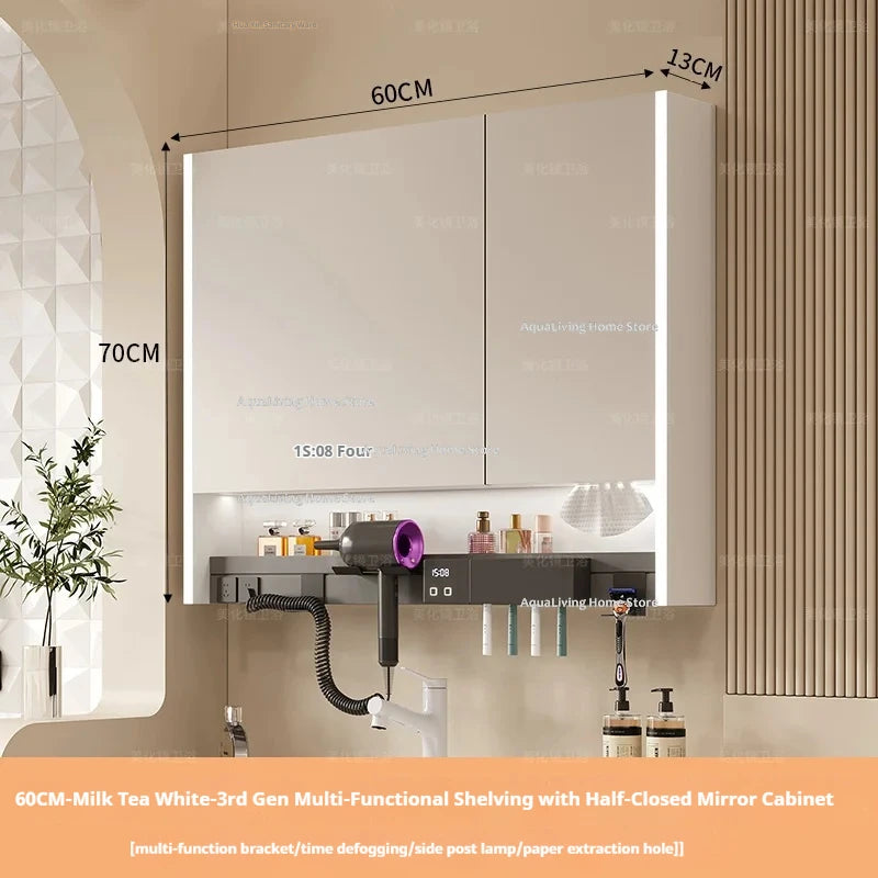 Modern Smart Bathroom Mirror Cabinet Wall-Mounted Vanity Mirror
