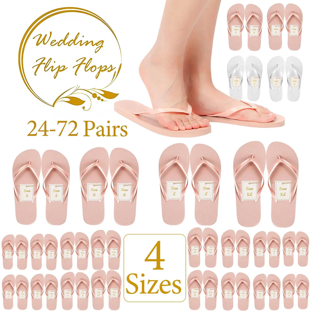 24/36 Pairs Wedding Flip Flops Guests Soft Wedding