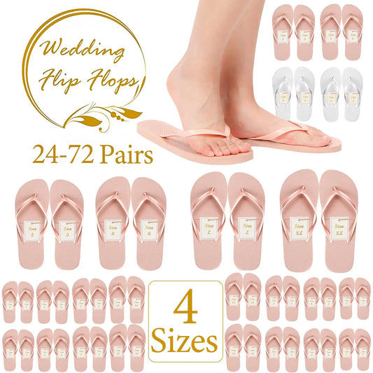 24/36 Pairs Wedding Flip Flops Guests Soft Wedding