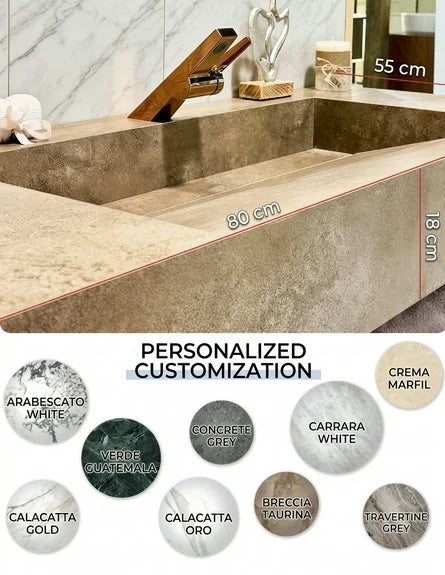 Any Size Custom Medieval Style Marble Sink Bathroom