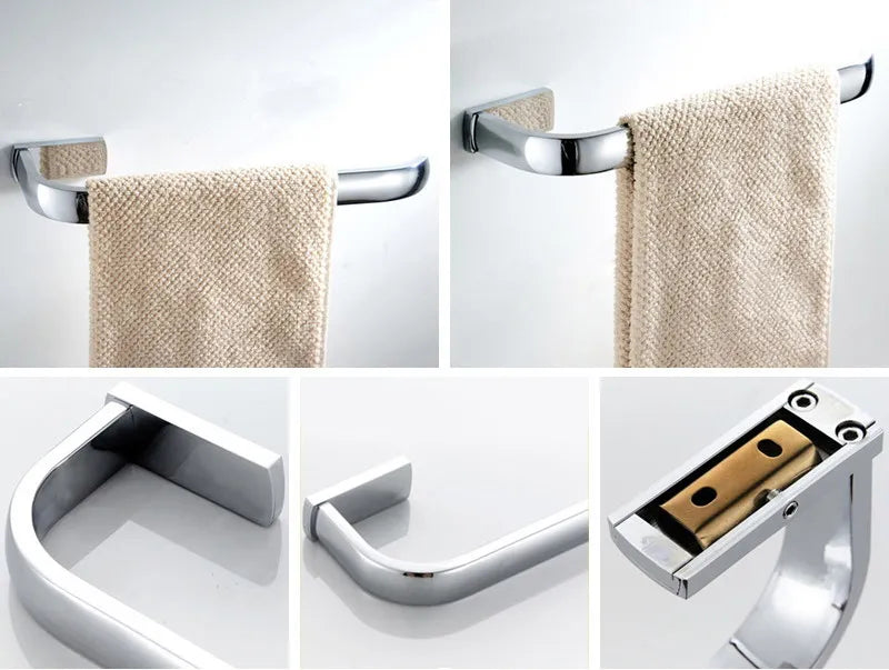 Polished Chrome Brass Square Bathroom Bath Hardware Towel