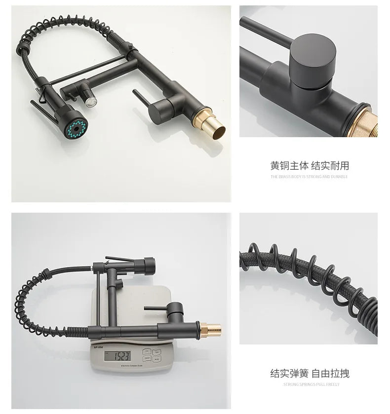 Gold Stainless Steel Faucet Cold Water Mixers Hole