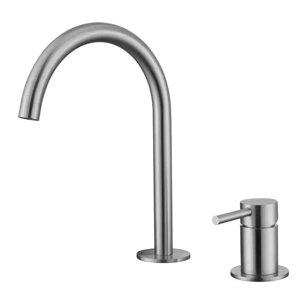 Stainless Steel Bathroom Basin Faucet Deck Mount 360