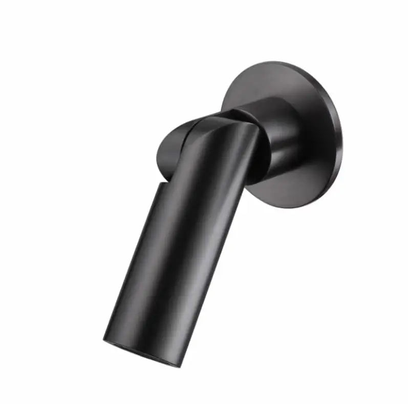 Brushed Gold Wall Mounted Faucet Spout Round Folding