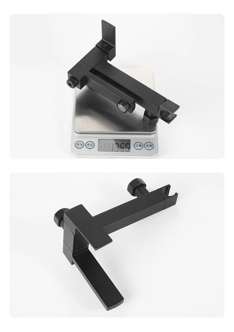 Chrome Black Bath Shower Faucet Wall Mounted Bathtub