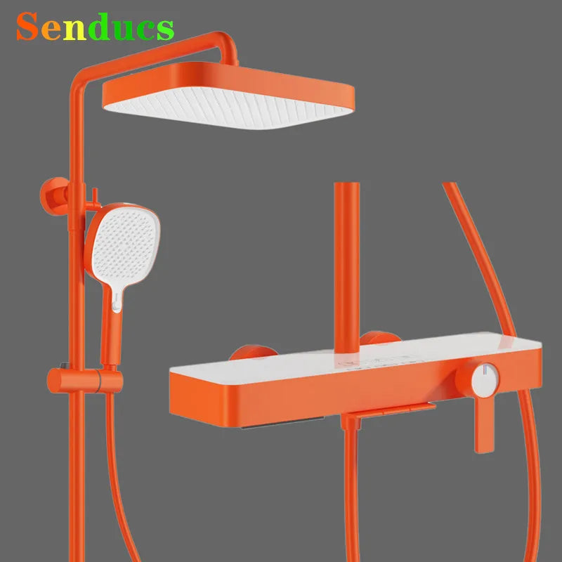Orange Piano Bathroom Shower Waterfall Bathroom Mixer Faucets