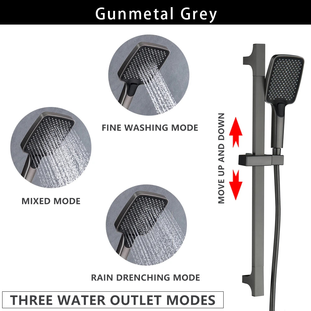 Wall Mounted Adjustable Slide Shower Bar Bathroom Shower