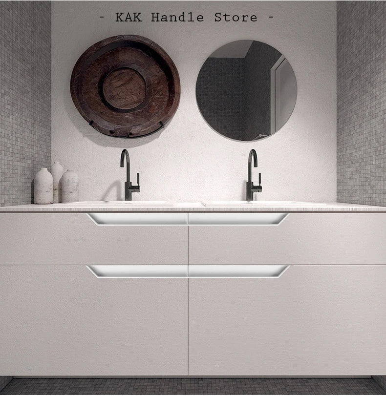 Kak Recessed Cabinet Handles Black Hidden Sliding Door