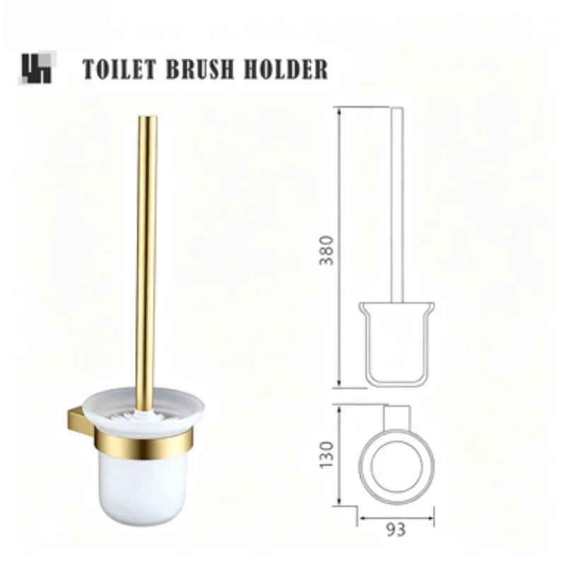 Brushed Gold Bathroom Toilet Brush Holder Toilet Paper