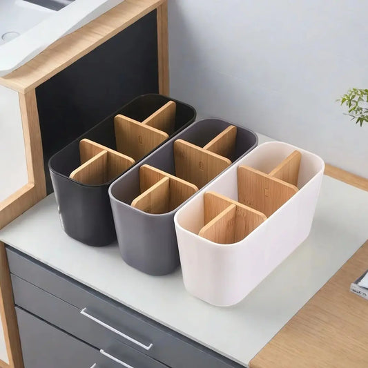 Toothbrush Holders Bathrooms Bamboo Tooth Brush Holder Slots