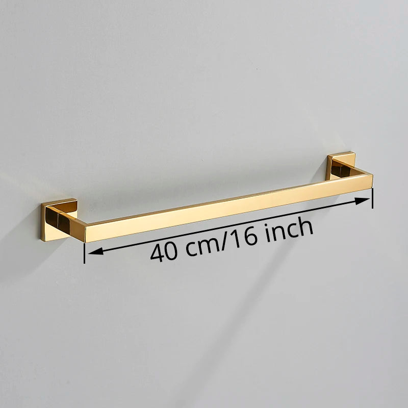 Bathroom Hardware Gold Bathrobe Hook Towel Rail Bar