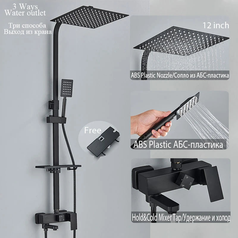 Black Shower Faucet Ways Showers Faucet Systems Adjustable
