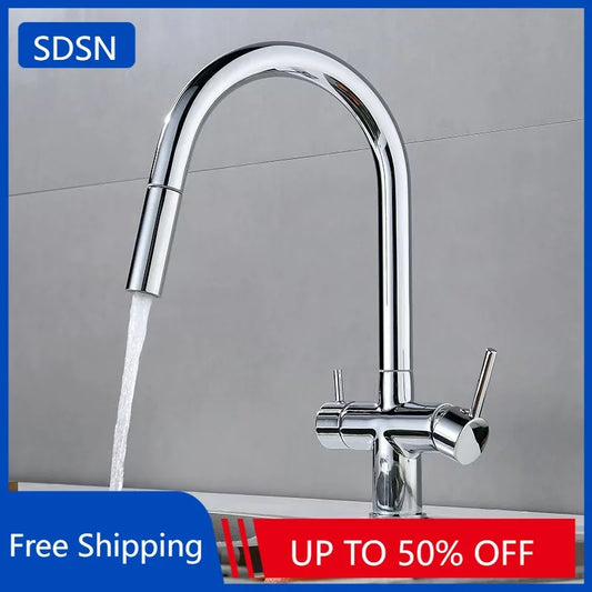 Pure Water Pull Out Filter Sink Faucet Pull