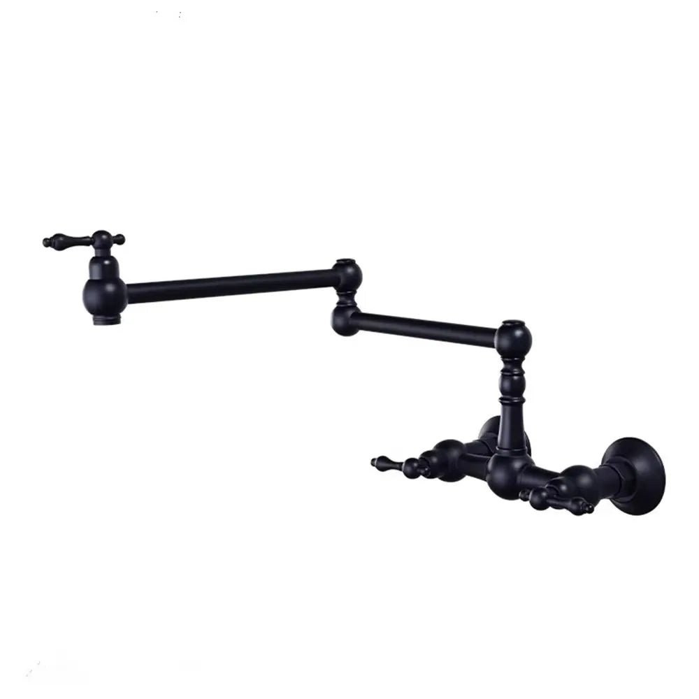 Brushed Gold Pot Filler Tap Black Foldable Faucet