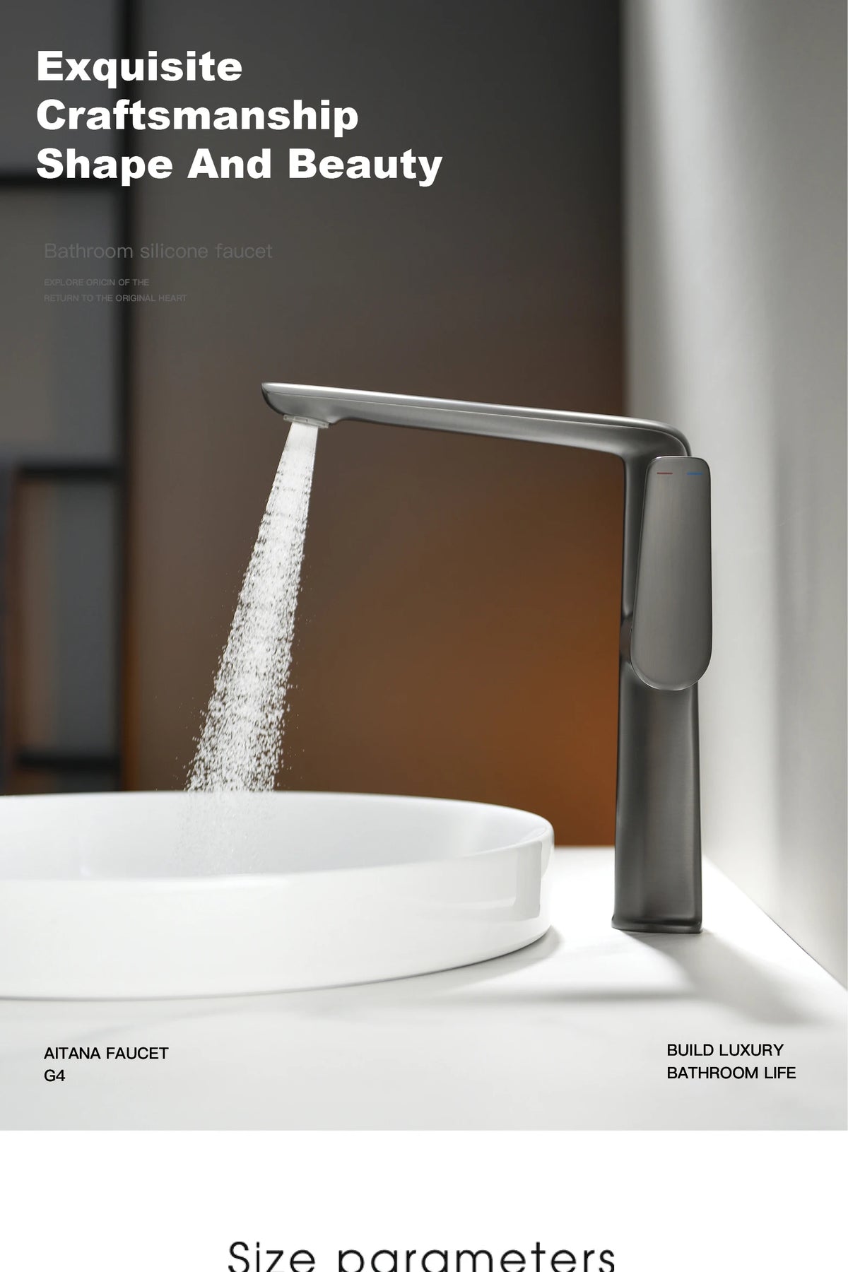 Aitana Luxury Chromium Brass Bathroom Faucet Simple Design