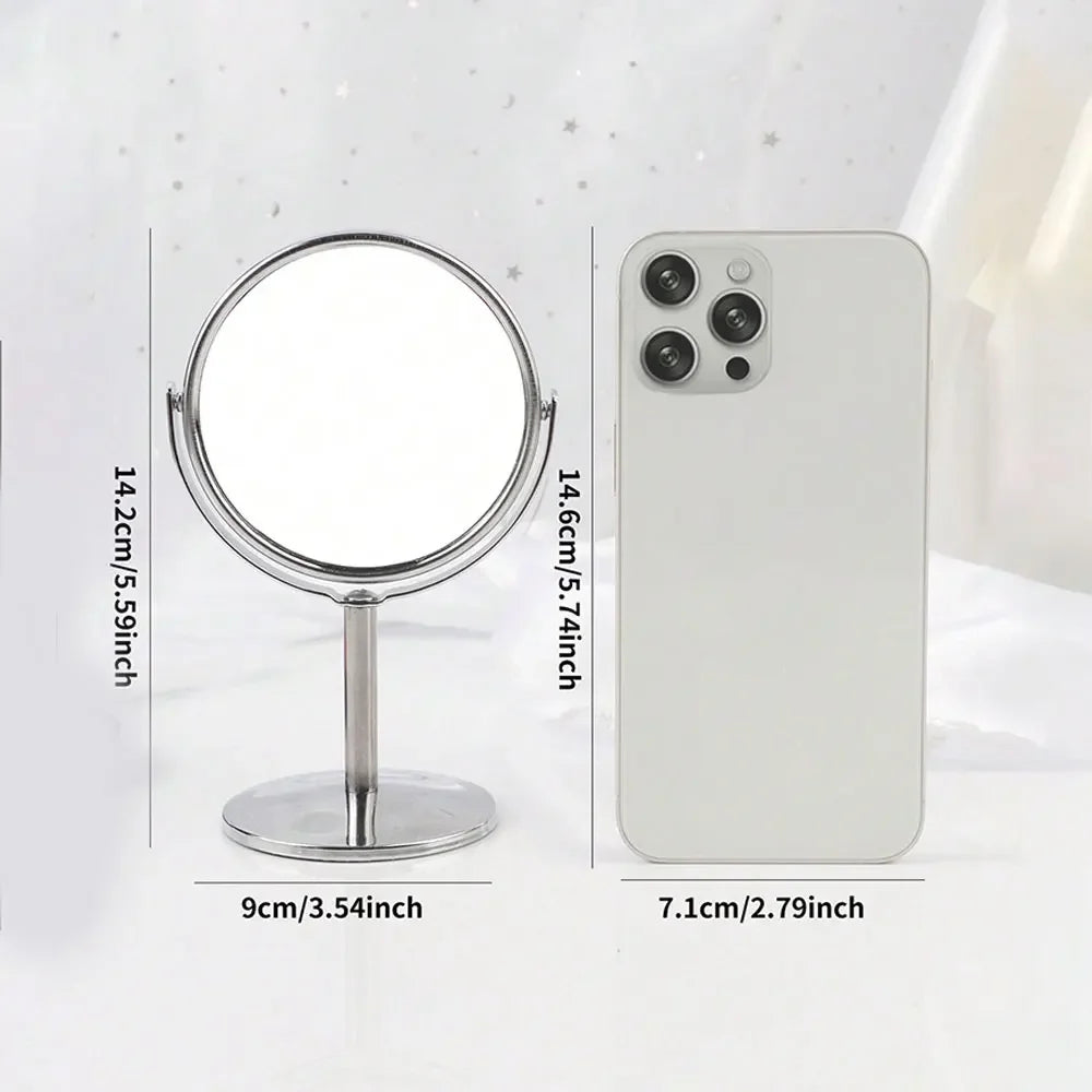 3/4/5 Inch Double-Sided Makeup Mirror 2x Magnification Clear