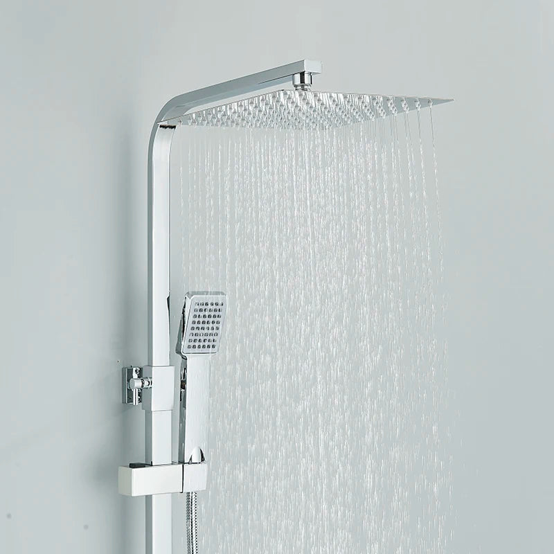 Thermostatic Chrome Shower Faucet Rainfall Headshower Handled